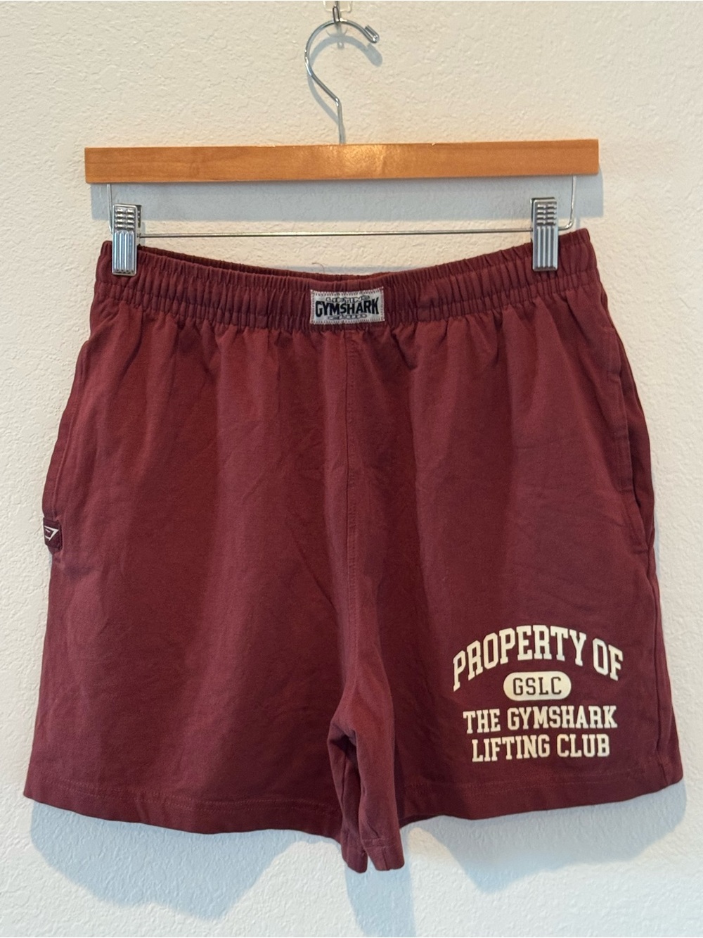 Gymshark Maroon Lightweight Jersey Shorts Lifting Club Graphic